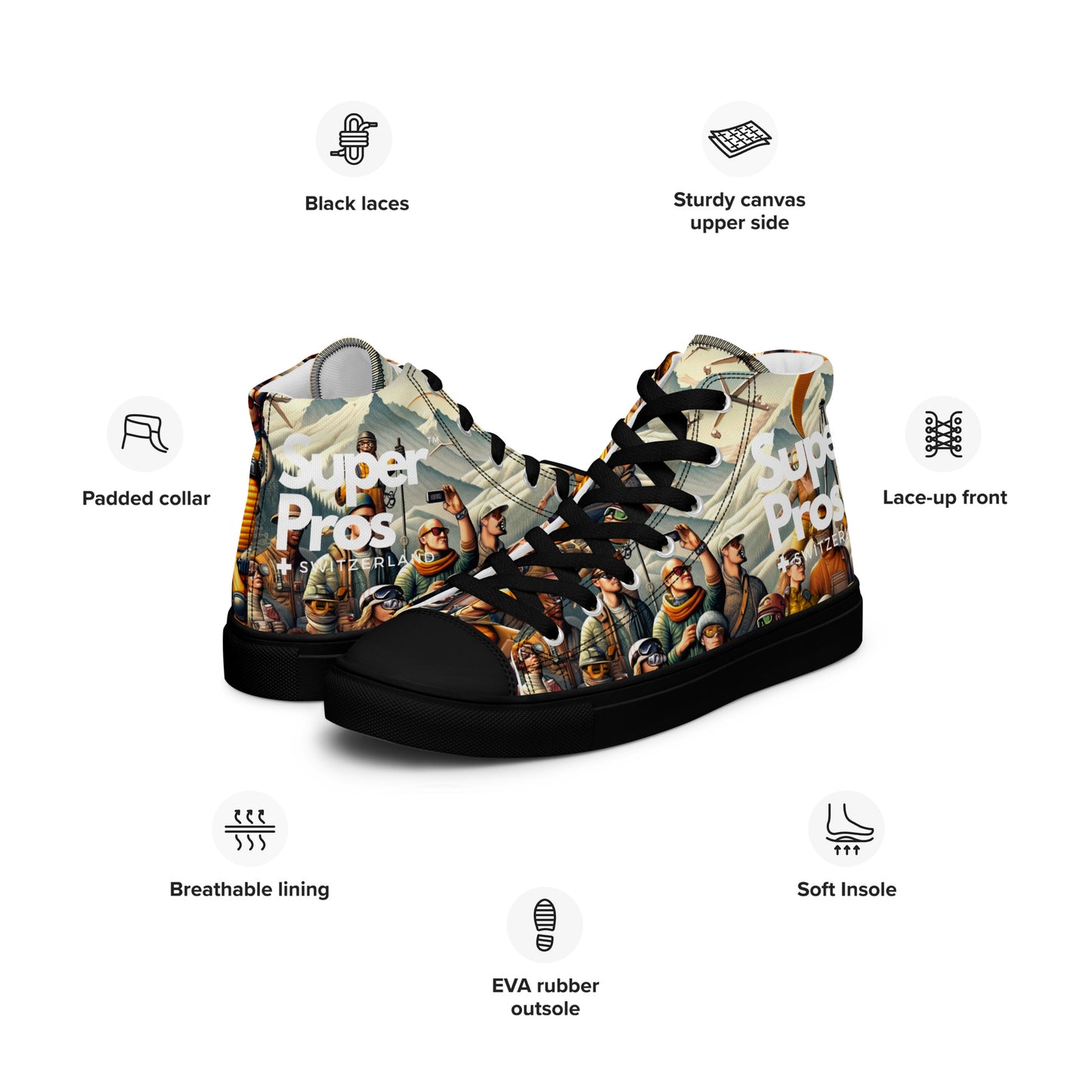 High-Top-Leinwandschuhe für Herren
