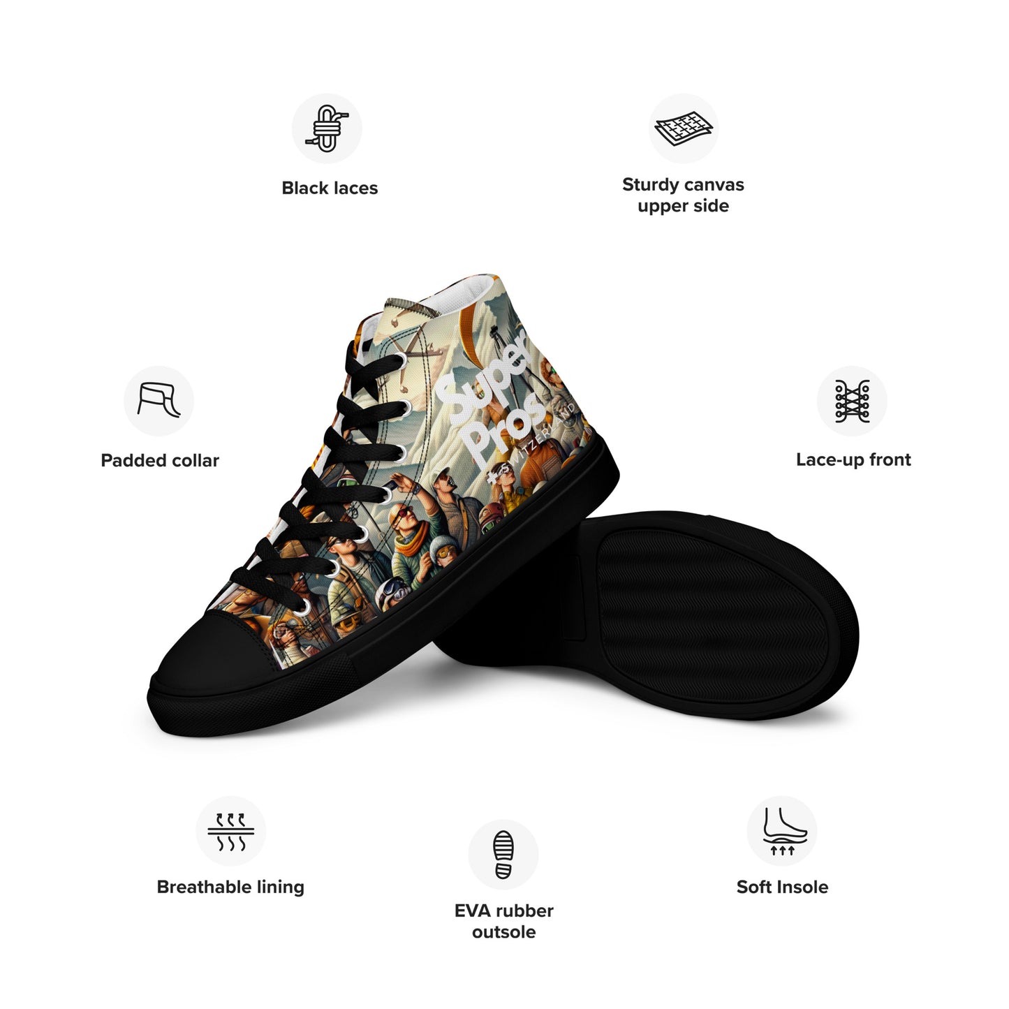 High-Top-Leinwandschuhe für Herren