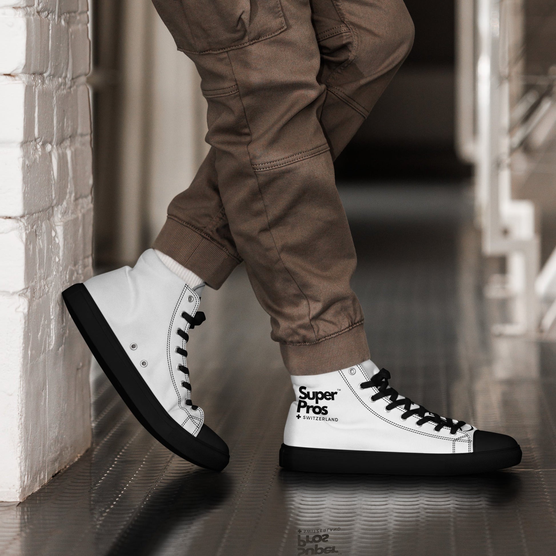 Men's high top canvas shoes – SuperPros - Main Image